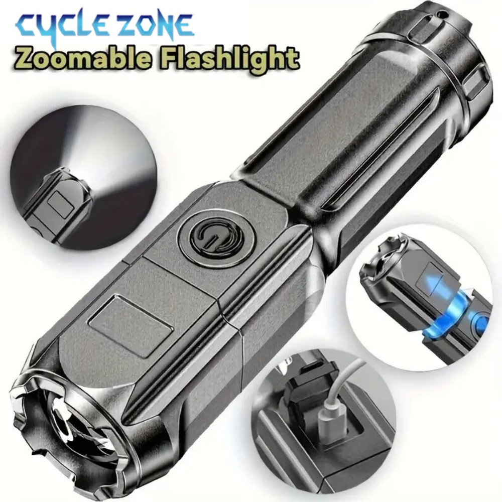 Outdoor Adventure Zone - Torcia LED Portatile Ricaricabile USB, Torcia
