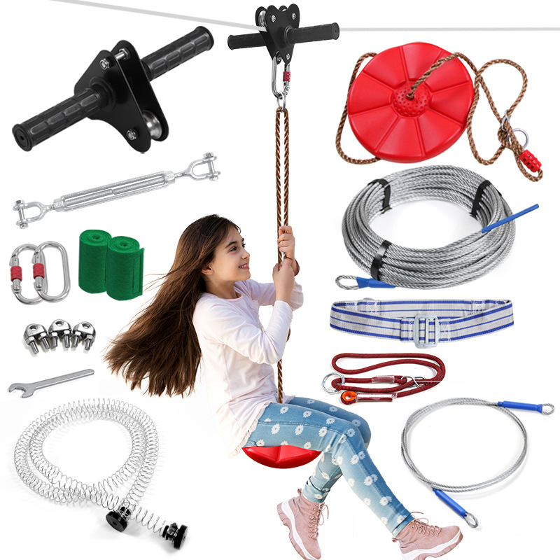 Outdoor Adventure Kit For Kids - Kit Zipline, Set Carrello per Zipline