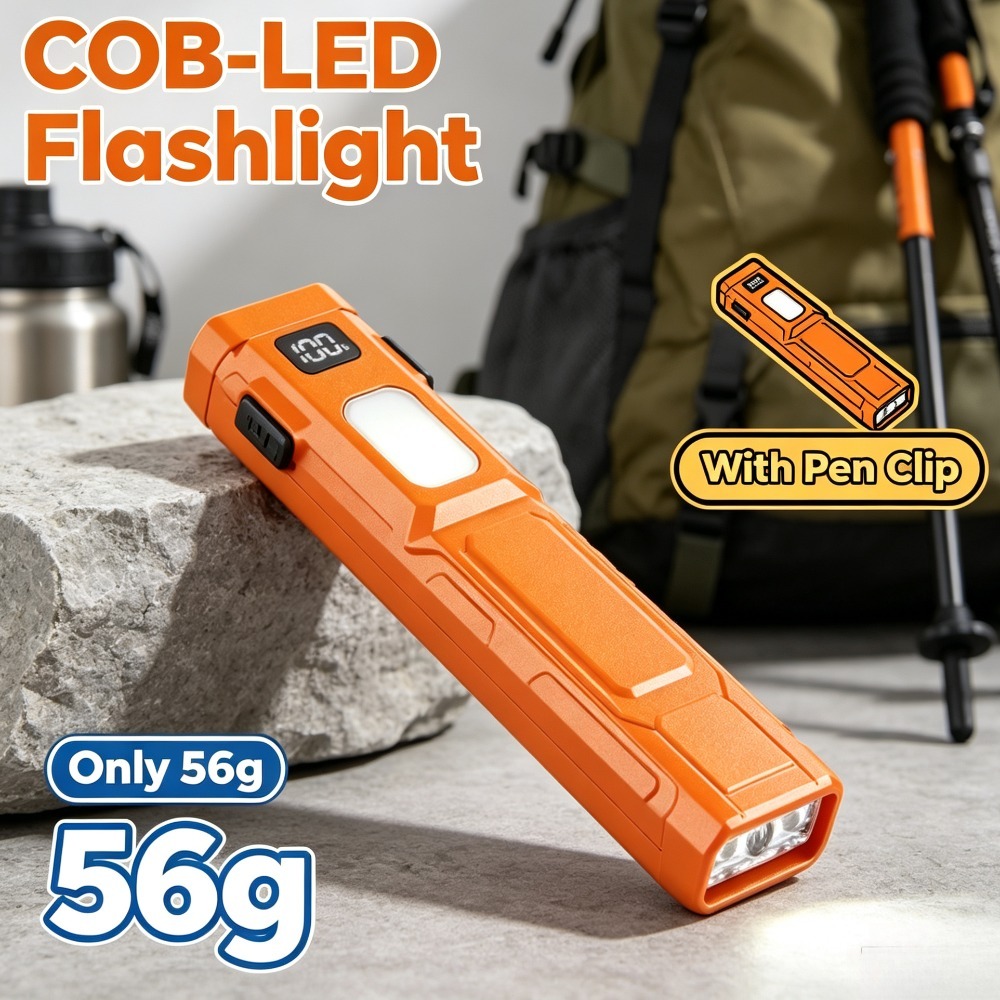 Outdoor Adventure Trips - Torcia LED COB EDC con Clip