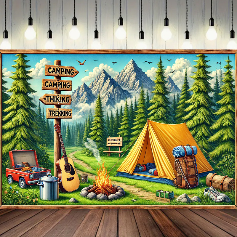 1 sfondo per campeggio e avven - Outdoor Adventure Birthday Party recensione e prezzo